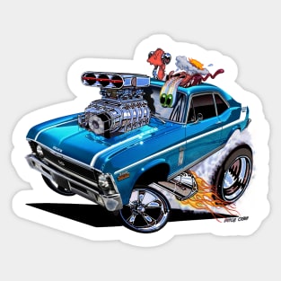 SUPER Nova 1970 Nova blue muscle car Sticker